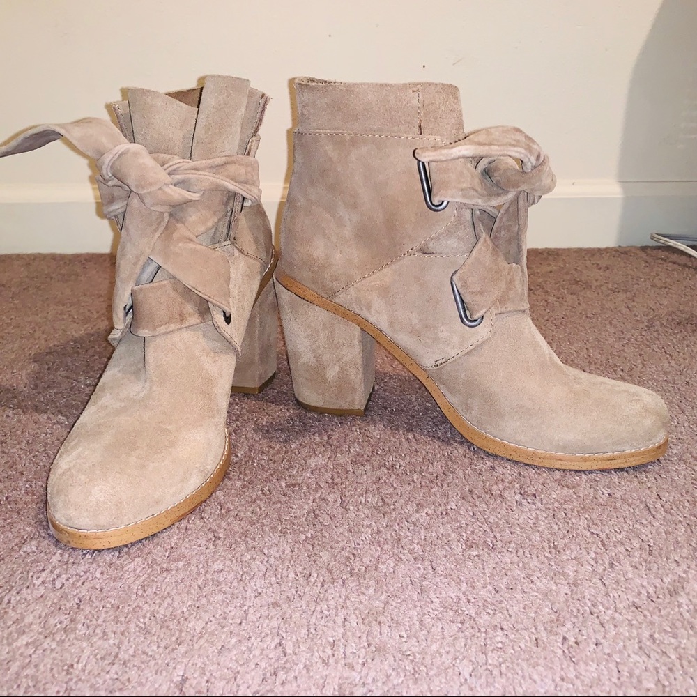 Splendid tie up high heel booties